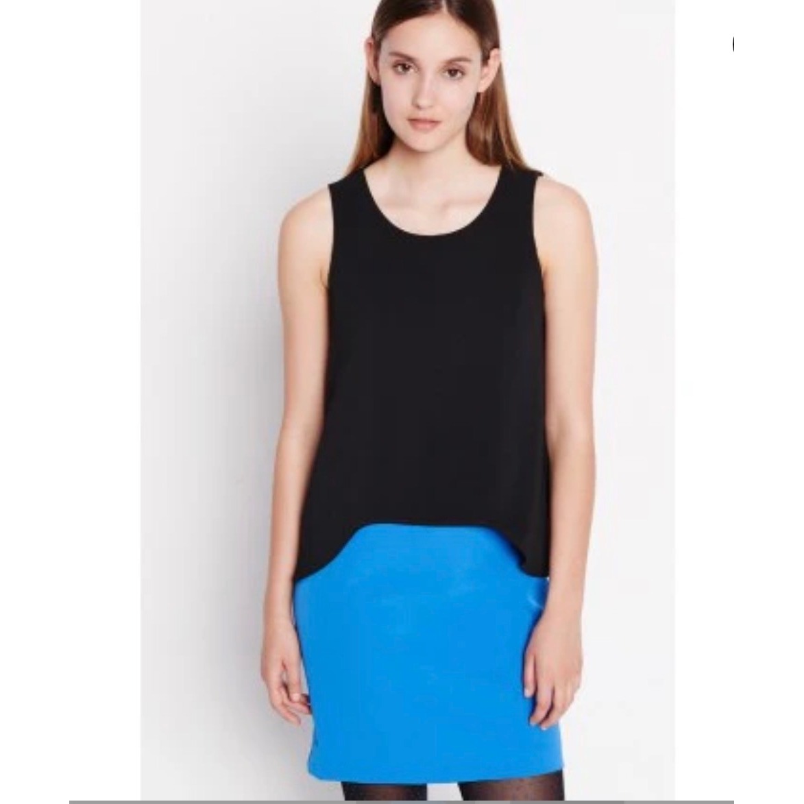 Cop Copine Tremie Sleeveless Black Blue 2 Layer Sheath Dress Tunic Size 36/Small